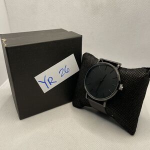 South Lane SS20-DR1-2636 Black Leather Analog Dial Quartz Genuine Watch YR26